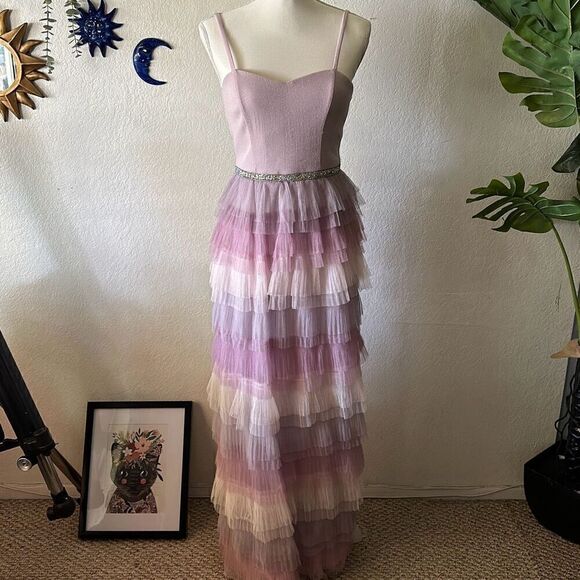 BCX size 7 Light Purple ruffled tulle Formal Dress prom - Picture 1 of 10